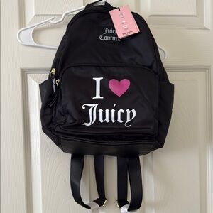 New with tags Juicy Couture Black Backpack with Pink Heart